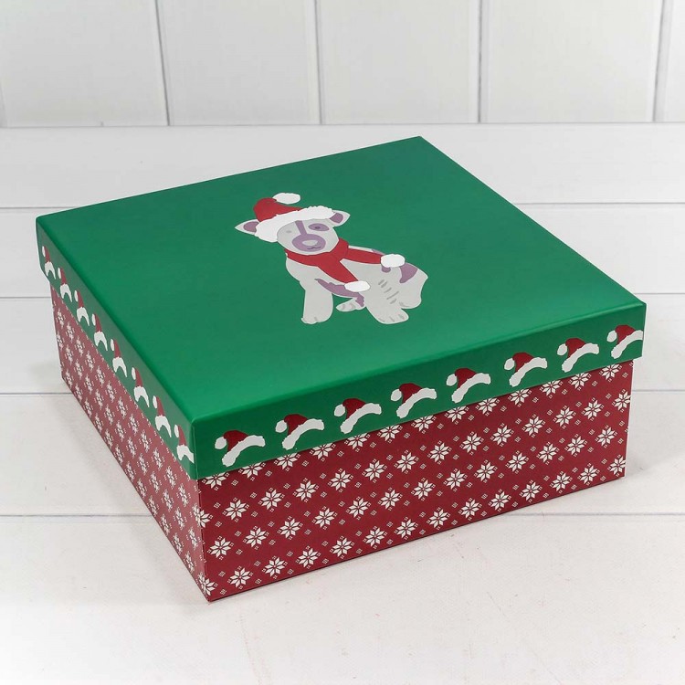 Коробки Квадратные Набор 1/4 26,5*26,5*12 "Новогодние" Красный/Зелёный 1/20 Арт: 720300-284