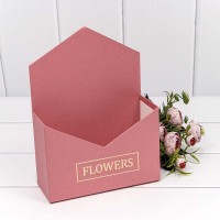 Коробка "Конверт" 18*24*7 "Flowers" Красный 1/8 1/72 Арт: KPL0005