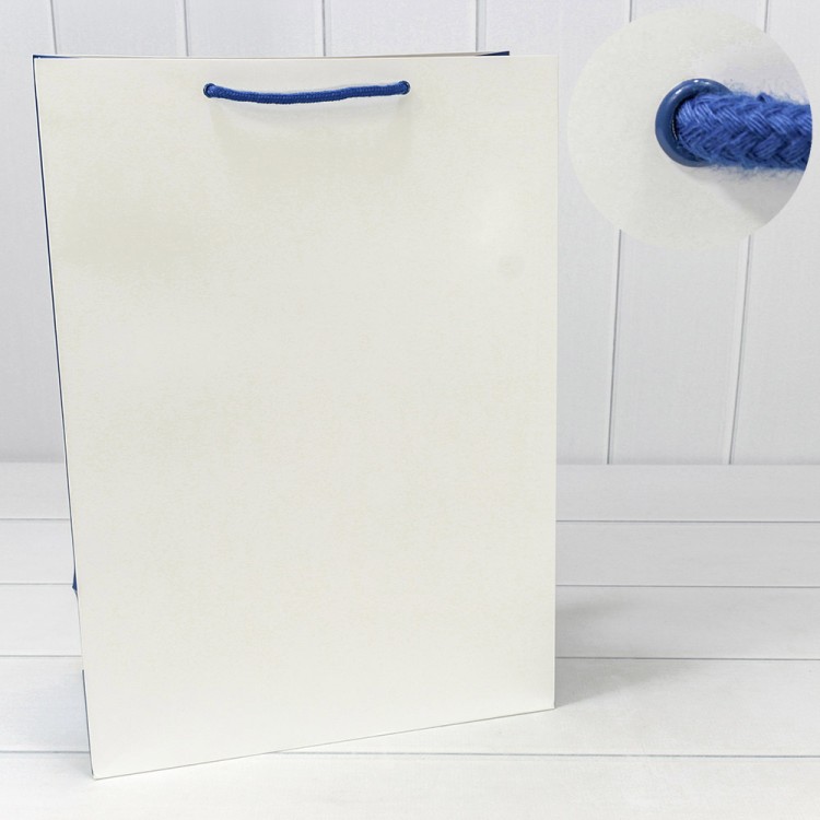 Пакет подарочный Белый/Синий 32*45*15 230г 1/20 1/80 Арт: 228A