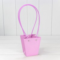 Пакет подарочный "Ваза для цветов" 12,5*12*8 260г "Ромбики" Сиреневый 1/10 1/200 Арт: 000235H/23