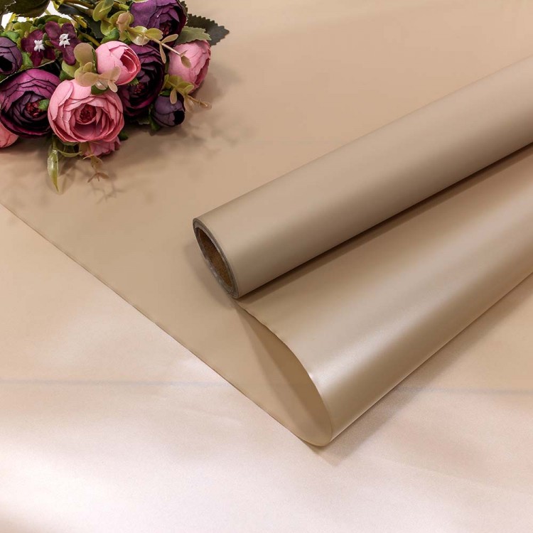 Плёнка 0,58*10м с жемчужным отливом 50мкм Светлый оливково-серый 1/30 Арт: 001310/1