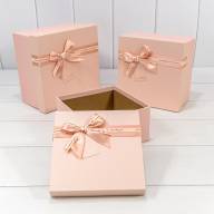 Коробки Квадратные Набор 1/3 21*21*12,3 с бантом (ассортимент 2) 1/24 Арт: 720633/2 - Коробки Квадратные Набор 1/3 21*21*12,3 с бантом (ассортимент 2) 1/24 Арт: 720633/2