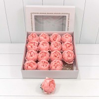 Декоративный цветок-мыло "Пион" Умеренный розовый 8*8 16шт. 1/20 Арт: 420059/14