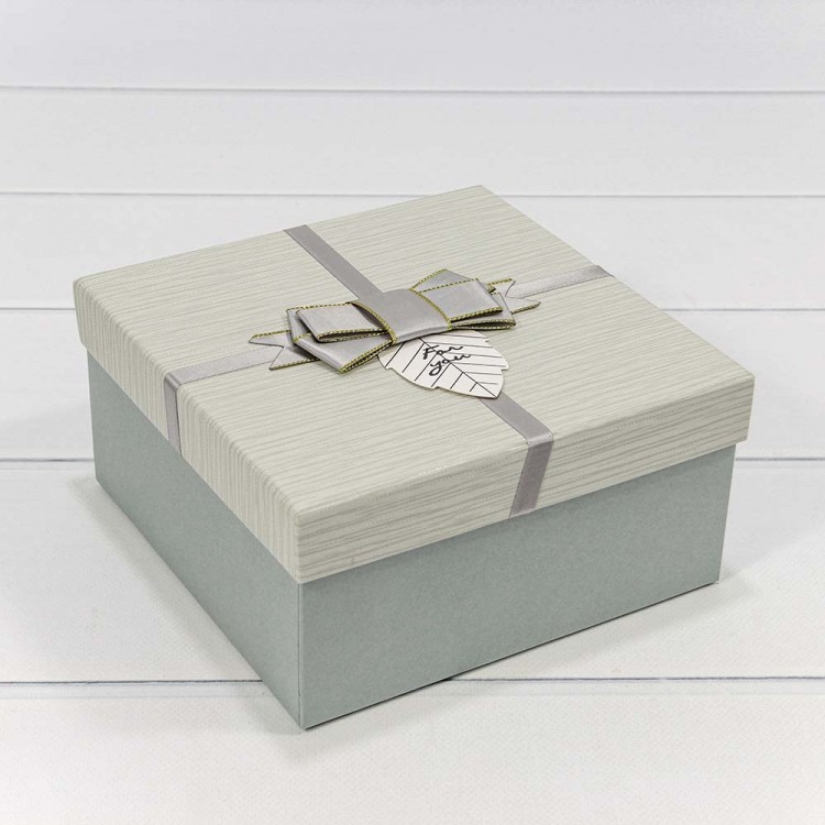 Коробки Квадратные Набор 1/3 19*19*9,5 с бантом "For You" Серый 1/36 Арт: 7201530/7
