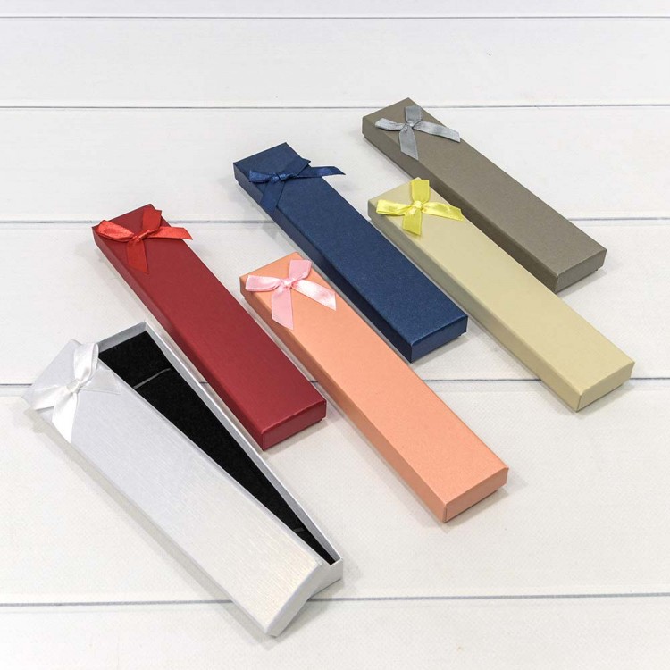 Коробка Прямоугольная 21*4,5*2 с бантиком (микс 3) 1/12 1/528 Арт: 615-21/4