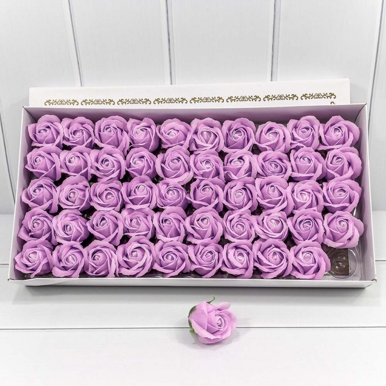 Декоративный цветок-мыло "Роза" класс А Сиреневый 5,5*4 50шт. 1/20 Арт: 420055/3