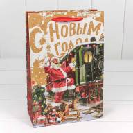 Пакет подарочный Крафт &quot;Новогодний&quot; (микс) 20*30*10 150г 1/20 1/360 Арт: 300367K - Пакет подарочный Крафт "Новогодний" (микс) 20*30*10 150г 1/20 1/360 Арт: 300367K