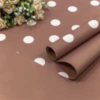 Плёнка 0,58*10м матовая "Горошек" 60мкм Коричневый 1/30 Арт: 001325/15