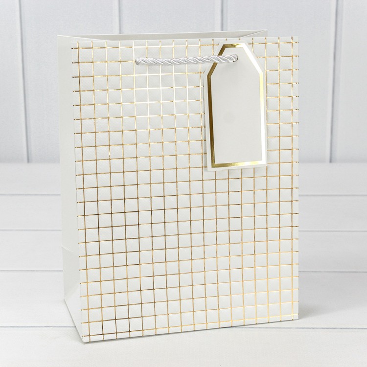 Пакет подарочный с тиснением (551) 18*23*10 210г Белый 1/20 1/360 Арт: 000551E/1