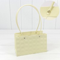 Пакет подарочный "Ваза для цветов" 22*13,5*10,5 "Квадраты" Песочный 1/10 1/120 Арт: 000168EA/29