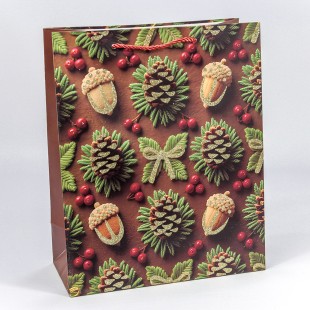Пакет подарочный с блёстками "Новый год" (микс 565) 26*32*12 210г 1/20 1/240 Арт: 300565C
