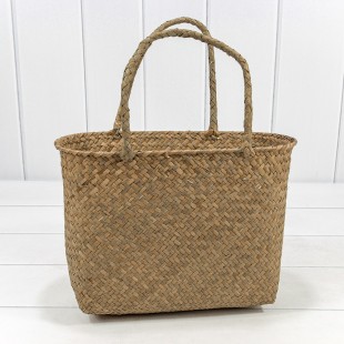 Корзина плетёная 33*14*21 (±5%) из камыша с ручками Натуральный 1/60 Арт: 420211/3