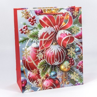 Пакет подарочный с блёстками "Новый год" (микс 559) 26*32*12 210г 1/20 1/240 Арт: 300559C
