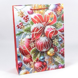 Пакет подарочный с блёстками "Новый год" (микс 559) 31*42*12 210г 1/20 1/120 Арт: 300559A