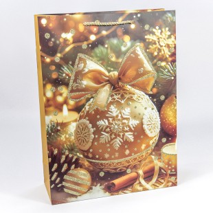 Пакет подарочный с блёстками "Новый год" (микс 558) 31*42*12 210г 1/20 1/120 Арт: 300558A