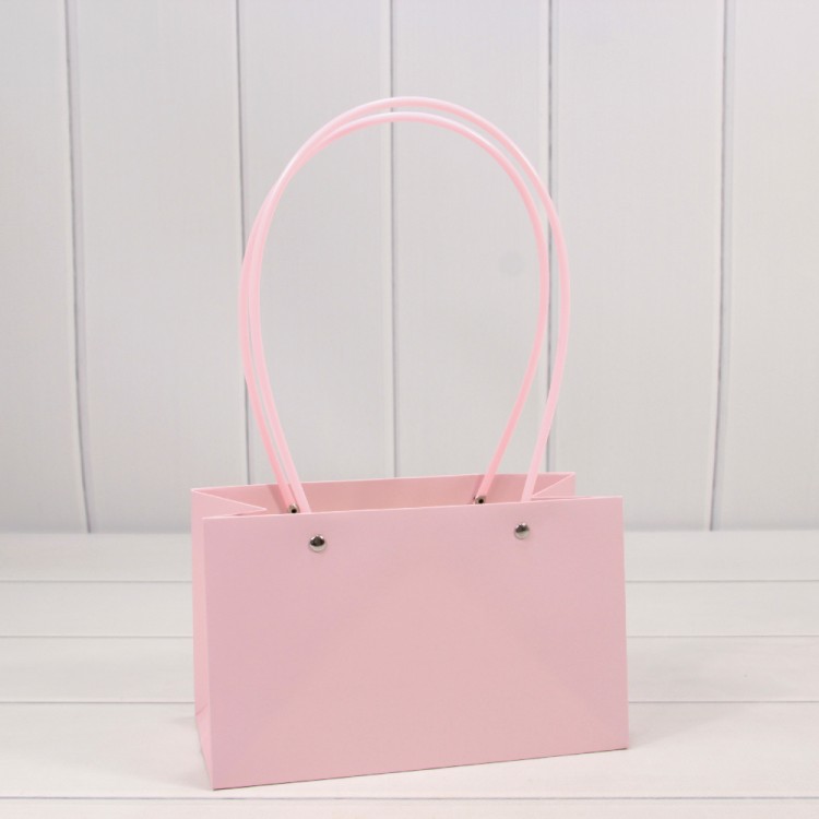 Пакет подарочный "Ваза для цветов" 22*13,5*10,5 Бледно-розовый 1/10 1/120 Арт: 000170EA/670