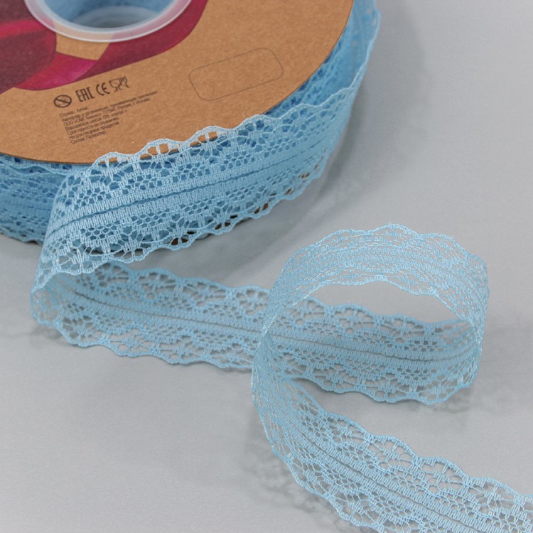 Лента Фатин 3см*45ярд Голубой 1/8 1/96 Арт: 573-3/5