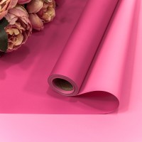 Плёнка 0,58*10м 275г матовая двухсторонняя 65мкм Тёмно-розовый/Розовый 1/30 Арт: 1604/213