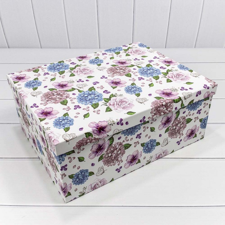 Коробки Прямоугольные Набор 1/15 42,5*33*17,6 "Гортензия на белом фоне" 1/2 Арт: 721902/1477