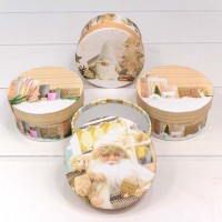 Коробка Круглая 10,8*5,2 "Новый год" (микс 02) 1/12 1/144 Арт: 730139/0461