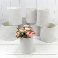 Коробки Цилиндр Набор 1/8 19,5*19 без крышки "Бархатный" Белый 1/6 Арт: 720837/3 - Коробки Цилиндр Набор 1/8 19,5*19 без крышки "Бархатный" Белый 1/6 Арт: 720837/3