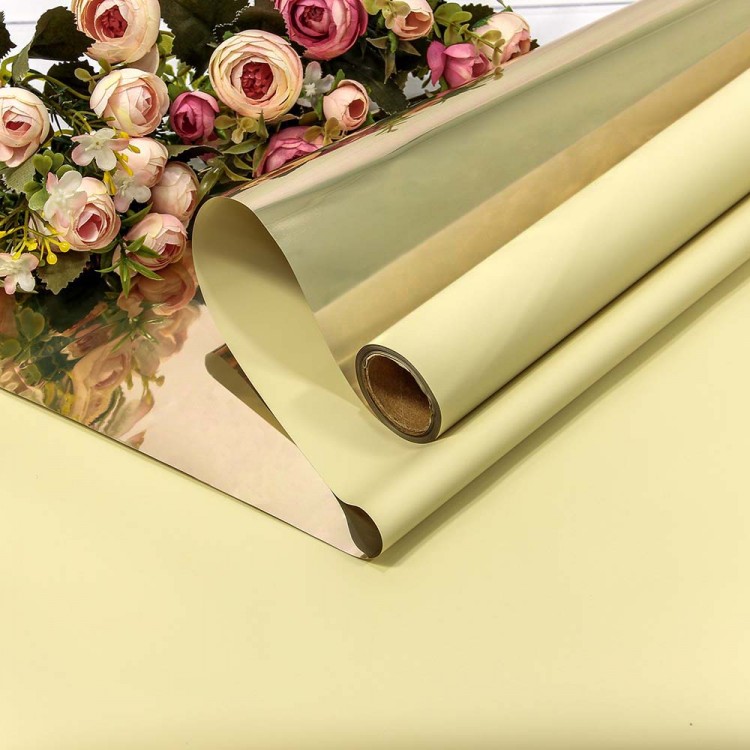 Плёнка 0,58*10м матовая металлизированная 65мкм Светло-песочный 1/30 Арт: 001328/15