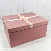 Коробки Прямоугольные Набор 1/10 53*43*26 с бантом Пудровый 1/1 Арт: 721317/1