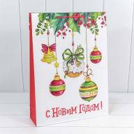 Пакет подарочный &quot;С Новым годом&quot; (микс) 33*45*11 157г 1/20 1/240 Арт: 300294A - Пакет подарочный "С Новым годом" (микс) 33*45*11 157г 1/20 1/240 Арт: 300294A