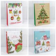 Пакет подарочный &quot;С Новым годом&quot; (микс) 33*45*11 157г 1/20 1/240 Арт: 300294A - Пакет подарочный "С Новым годом" (микс) 33*45*11 157г 1/20 1/240 Арт: 300294A