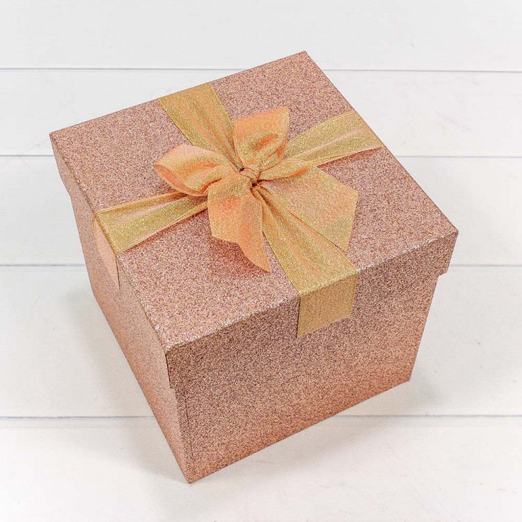 Коробки Куб Набор 1/6 20*20*18,3 "Блеск" Розовое золото 1/12 Арт: 7308019/10041