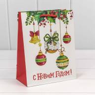 Пакет подарочный &quot;С Новым годом&quot; (микс) 18*23*10 128г 1/20 1/480 Арт: 300294E - Пакет подарочный "С Новым годом" (микс) 18*23*10 128г 1/20 1/480 Арт: 300294E