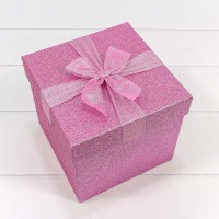 Коробки Куб Набор 1/6 20*20*18,3 "Блеск" Розовый 1/12 Арт: 7308019/10043