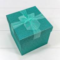Коробки Куб Набор 1/6 20*20*18,3 &quot;Блеск&quot; Бирюзовый 1/12 Арт: 7308019/10046 - Коробки Куб Набор 1/6 20*20*18,3 "Блеск" Бирюзовый 1/12 Арт: 7308019/10046