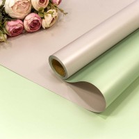 Плёнка 0,58*10м с жемчужным отливом двухсторонняя 60мкм Светло-серый/Мятный 1/30 Арт: 001318/15