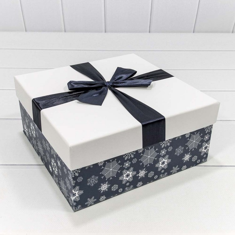 Коробки Квадратные Набор 1/3 24*24*11,5 "Снежинки" Синий 1/24 Арт: 720300-704