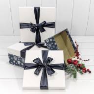 Коробки Квадратные Набор 1/3 24*24*11,5 &quot;Снежинки&quot; Синий 1/24 Арт: 720300-704 - Коробки Квадратные Набор 1/3 24*24*11,5 "Снежинки" Синий 1/24 Арт: 720300-704