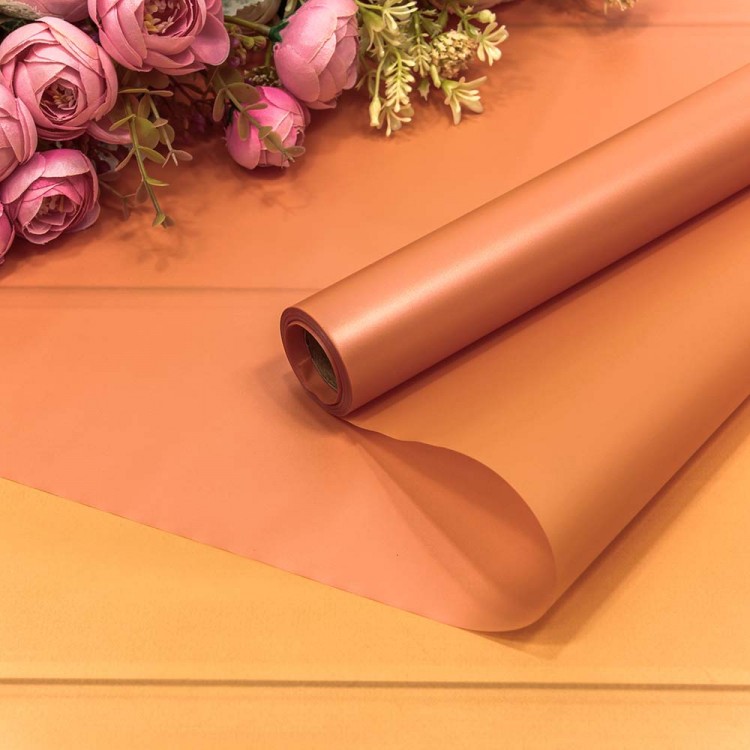 Плёнка 0,58*10м с жемчужным отливом 50мкм Оранжевый 1/30 Арт: 001310/13