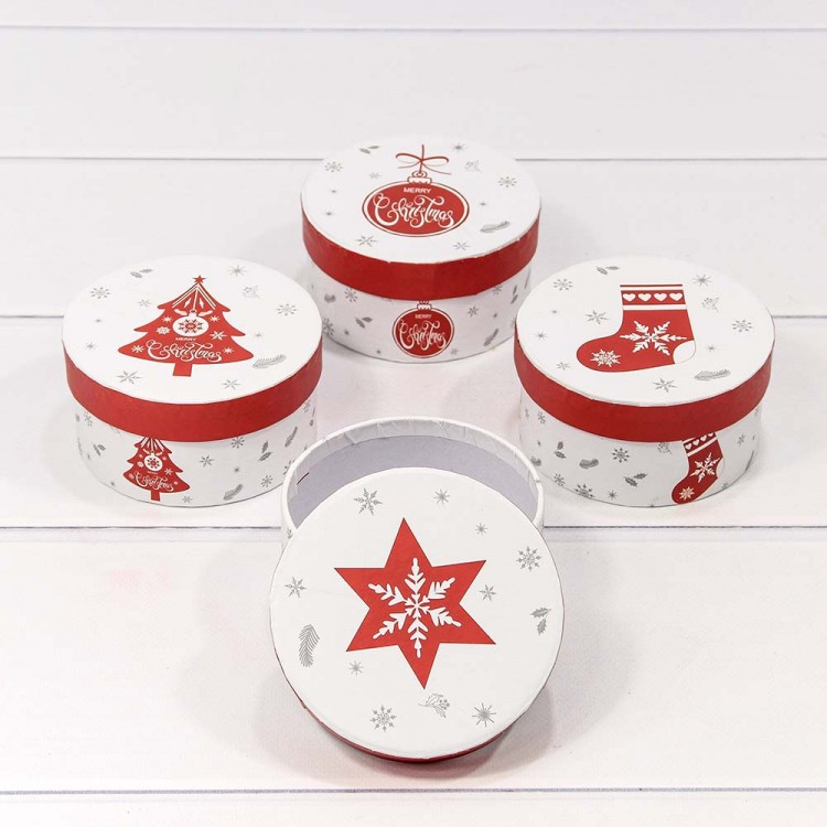 Коробка Круглая 10,8*5,2 "Новый год" (микс 06) 1/12 1/144 Арт: 730139/0502