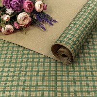 Бумага Крафт 0,72*10м Экошик 70г "Клетка Роял" Зелёный 1/25 Арт: 1402/07