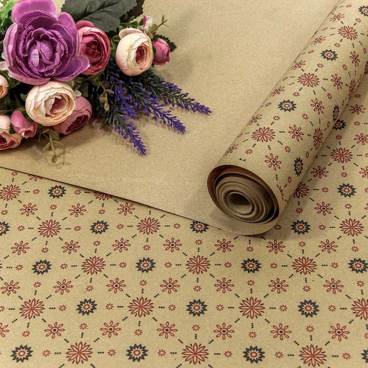 Бумага Крафт 0,72*10м Экошик 70г "Винтажные узоры" 1/25 Арт: 1402/06