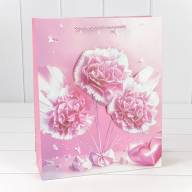 Пакет подарочный с 3D аппликацией "Гвоздики" (микс 260) 26*32*10 210г 1/20 1/240 Арт: 000260C - Пакет подарочный с 3D аппликацией "Гвоздики" (микс 260) 26*32*10 210г 1/20 1/240 Арт: 000260C